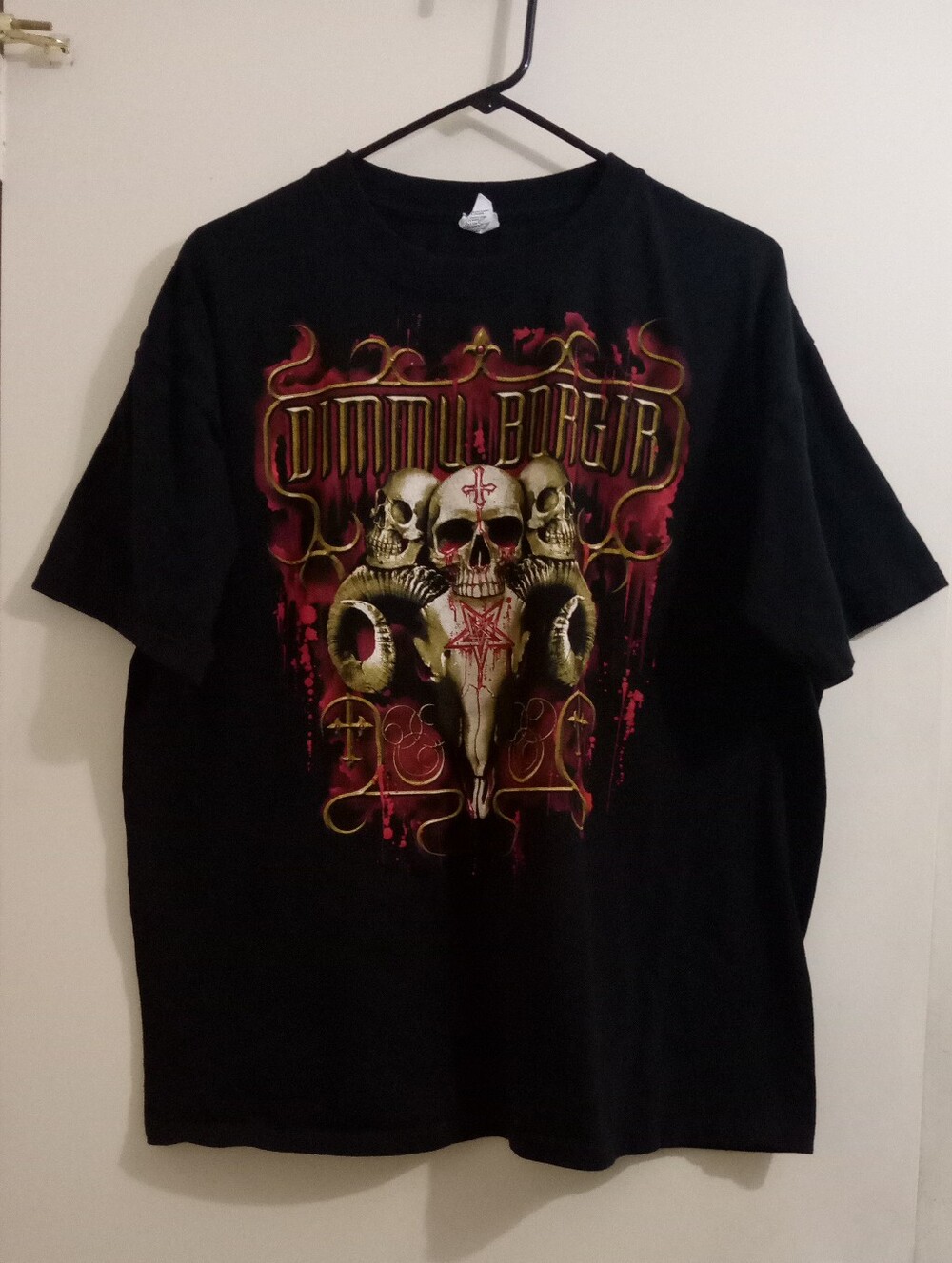 VTG NWOT Dimmu Borgir Skulls Horns 2003 T-shirt